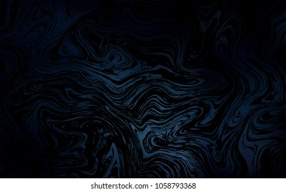 Dark BLUE vector background with curved circles. A vague circumflex abstract illustration with gradient. The best blurred design for your business.