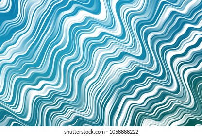 Dark BLUE vector background with curved circles. Modern gradient abstract illustration with bandy lines. Textured wave pattern for backgrounds.