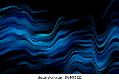 Dark BLUE vector background with curved circles. Shining crooked illustration in marble style. The best blurred design for your business.