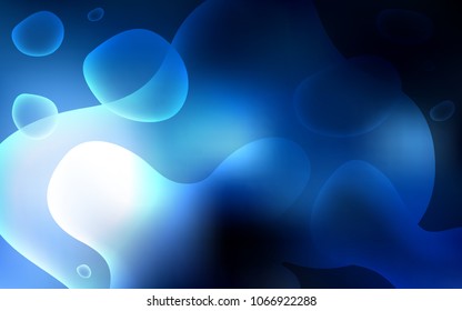 Dark BLUE vector background with curved circles. An elegant bright illustration with gradient. A completely new template for your business design.