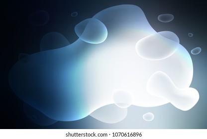Dark BLUE vector background with curved circles. Modern gradient abstract illustration with bandy lines. New composition for your brand book.