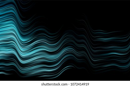 Dark BLUE vector background with curved circles. Glitter abstract illustration with wry lines. The best blurred design for your business.