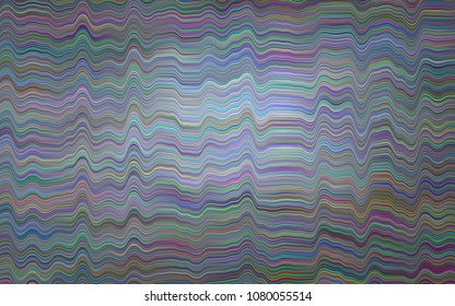 Dark BLUE vector background with curved circles. Modern gradient abstract illustration with bandy lines. Textured wave pattern for backgrounds.