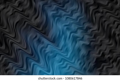 Dark BLUE vector background with curved circles. Blurred geometric sample with gradient bubbles.  Pattern for your business design.
