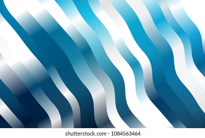 Dark BLUE vector background with curved circles. Creative illustration in halftone marble style with gradient. Textured wave pattern for backgrounds.