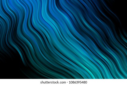 Dark BLUE vector background with curved circles. A sample with blurred bubble shapes. A completely new marble design for your business.