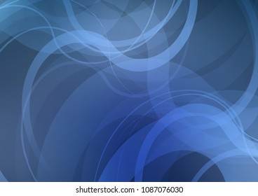 Dark BLUE vector background with curved circles. A completely new color illustration in marble style. The template for cell phone backgrounds.