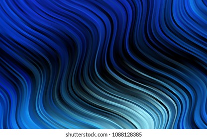 Dark BLUE vector background with curved circles. A sample with blurred bubble shapes. A completely new marble design for your business.