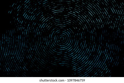 Dark BLUE vector background with curved circles. Glitter abstract illustration with wry lines. A new texture for your  ad, booklets, leaflets.
