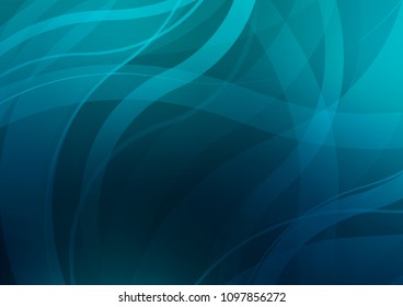 Dark BLUE vector background with curved circles. An elegant bright illustration with gradient. Brand new design for your ads, poster, banner.