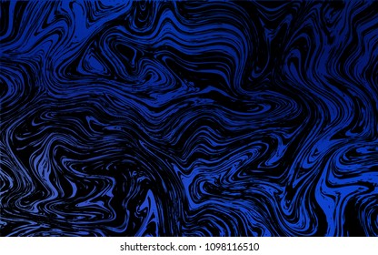 Dark BLUE vector background with curved circles. Colorful abstract illustration with gradient lines. Brand-new design for your ads, poster, banner.