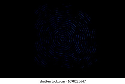 Dark BLUE vector background with curved circles. A vague circumflex abstract illustration with gradient. Brand new design for your ads, poster, banner.