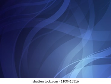 Dark BLUE vector background with curved circles. Shining crooked illustration in marble style. A completely new marble design for your business.