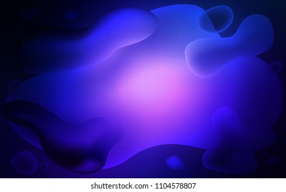 Dark BLUE vector background with curved circles. Geometric illustration in memphis style with gradient.  Textured wave pattern for backgrounds.