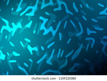 Dark BLUE vector background with curved circles. Shining illustration, which consist of blurred lines, circles. A new texture for your  ad, booklets, leaflets.