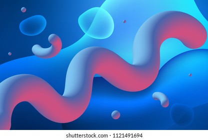 Dark BLUE vector background with curved circles. Brand-new colored illustration in memphis style with gradient. Pattern for your business design.