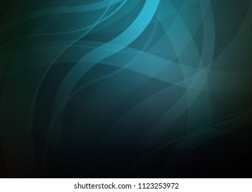 Dark BLUE vector background with curved circles. A vague circumflex abstract illustration with gradient. Marble style for your business design.