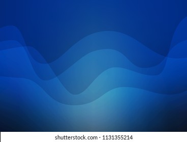 Dark BLUE vector background with curved circles. Geometric illustration in marble style with gradient.  New composition for your brand book.