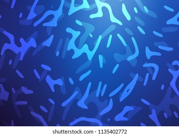 Dark BLUE vector background with curved circles. Creative illustration in halftone marble style with gradient. The elegant pattern for brand book.