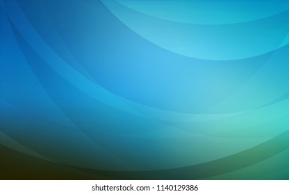 Dark BLUE vector background with curved circles. An elegant bright illustration with gradient. Pattern for your business design.