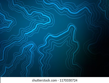 Dark BLUE vector background with curved circles. Colorful illustration in abstract marble style with gradient. Marble design for your web site.