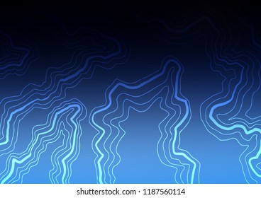 Dark BLUE vector background with curved circles. Colorful illustration in abstract marble style with gradient. Pattern for your business design.