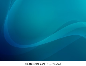 Dark BLUE vector background with curved circles. Glitter abstract illustration with wry lines. The template for cell phone backgrounds.