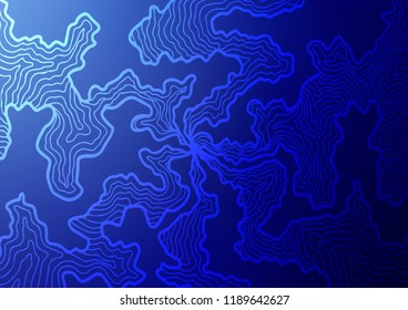 Dark BLUE vector background with curved circles. Creative illustration in halftone marble style with gradient. A completely new marble design for your business.