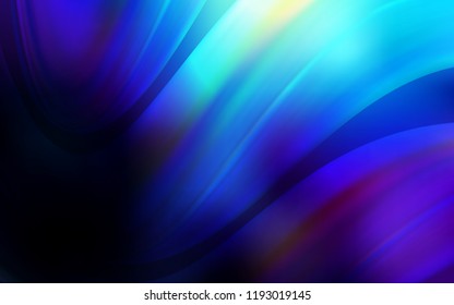 Dark BLUE vector background with curved circles. Blurred geometric sample with gradient bubbles.  A completely new template for your business design.