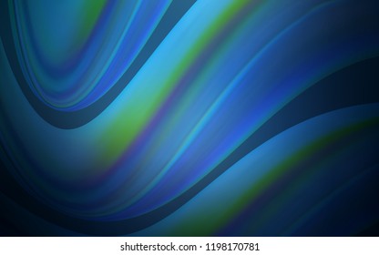 Dark BLUE vector background with curved circles. Colorful illustration in abstract marble style with gradient. The best blurred design for your business.