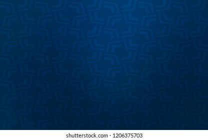 Dark BLUE vector background with curved circles. Creative illustration in halftone marble style with gradient. A completely new template for your business design.