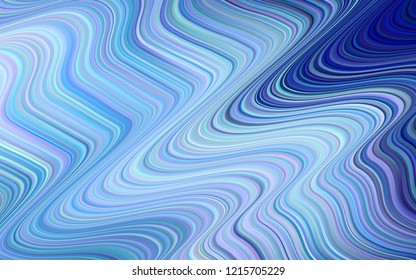 Dark BLUE vector background with curved circles. Shining crooked illustration in marble style. Marble style for your business design.