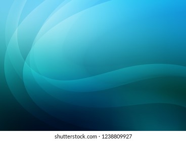 Dark BLUE vector background with curved circles. Glitter abstract illustration with wry lines. Brand new design for your ads, poster, banner.