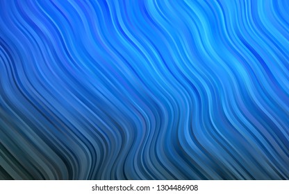 Dark BLUE vector background with curved circles. Creative geometric illustration in marble style with gradient. Textured wave pattern for backgrounds.