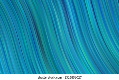 Dark BLUE vector background with curved circles. Blurred geometric sample with gradient bubbles.  Pattern for your business design.