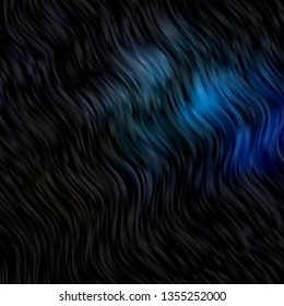 Dark BLUE vector background with curved lines. Illustration in abstract style with gradient curved.  Design for your business promotion.