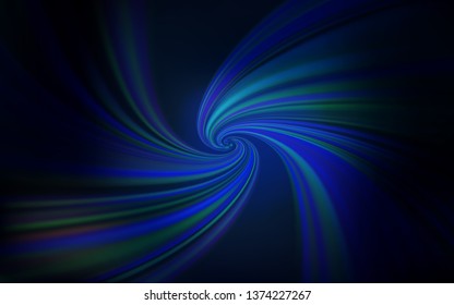 Dark BLUE vector background with curved lines. An elegant bright illustration with gradient. Template for cell phone screens.