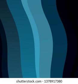 Dark BLUE vector background with curved lines. Illustration in halftone style with gradient curves. Pattern for ads, commercials.