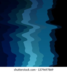 Dark BLUE vector background with curved lines. Illustration in halftone style with gradient curves. Best design for your ad, poster, banner.