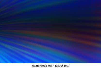 Dark BLUE vector background with curved lines. Modern gradient abstract illustration with bandy lines. Template for cell phone screens.