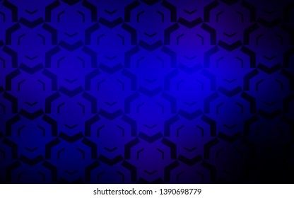 Dark BLUE vector background with curved lines. Creative illustration in halftone style with gradient. The best colorful design for your business.