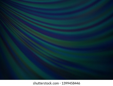 Dark BLUE vector background with curved circles. Shining crooked illustration in marble style. The elegant pattern for brand book.