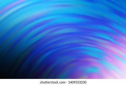 Dark BLUE vector background with curved lines. A completely new colorful illustration in simple style. Colorful wave pattern for your design.