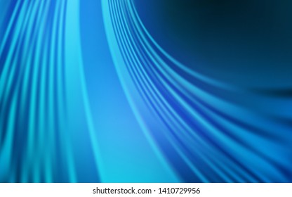 Dark BLUE vector background with curved lines. An elegant bright illustration with gradient. Template for cell phone screens.