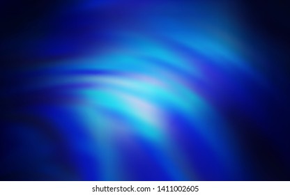 Dark BLUE vector background with curved lines. Colorful illustration in simple style with gradient. A new texture for your  ad, booklets, leaflets.