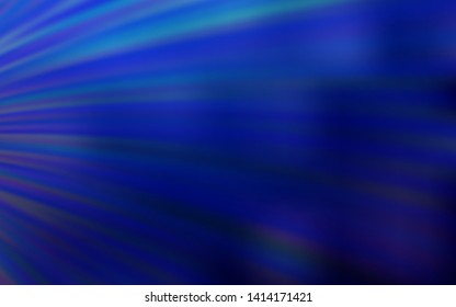 Dark BLUE vector background with curved lines. A sample with colorful lines, shapes. New composition for your brand book.