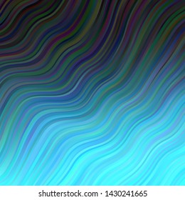 Dark BLUE vector background with curved lines. Colorful illustration in abstract style with bent lines. Smart design for your promotions.