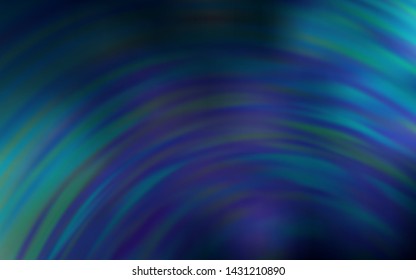 Dark BLUE vector background with curved lines. Colorful geometric sample with gradient lines.  A new texture for your  ad, booklets, leaflets.