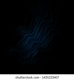 Dark BLUE vector background with curved lines. Bright illustration with gradient circular arcs. Pattern for ads, commercials.