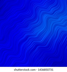 Dark BLUE vector background with curved lines. Illustration in abstract style with gradient curved.  Pattern for websites, landing pages.
